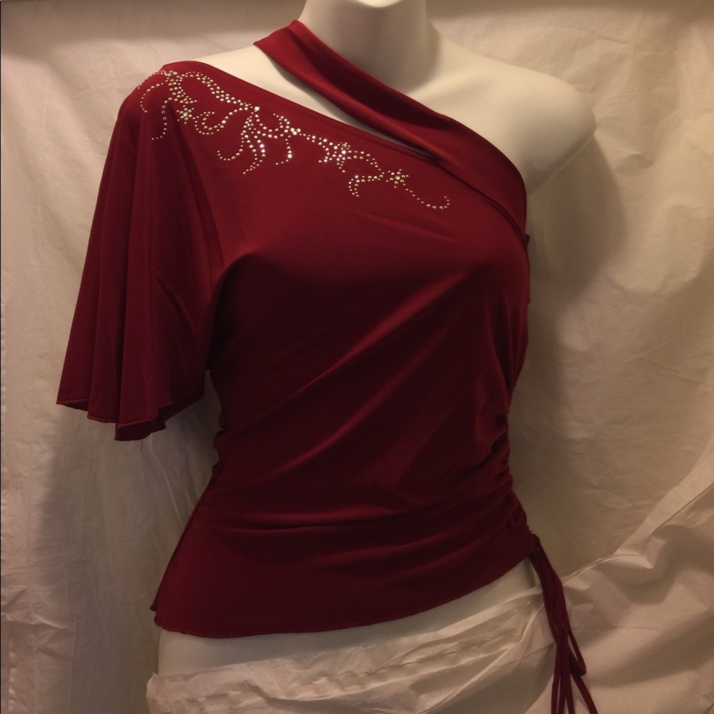 Studded One Shoulder Top